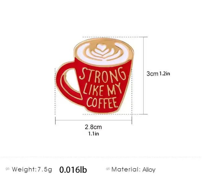 Cartoon Coffee Pin - FREE Shipping
