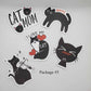 Black Cat Waterproof Stickers
