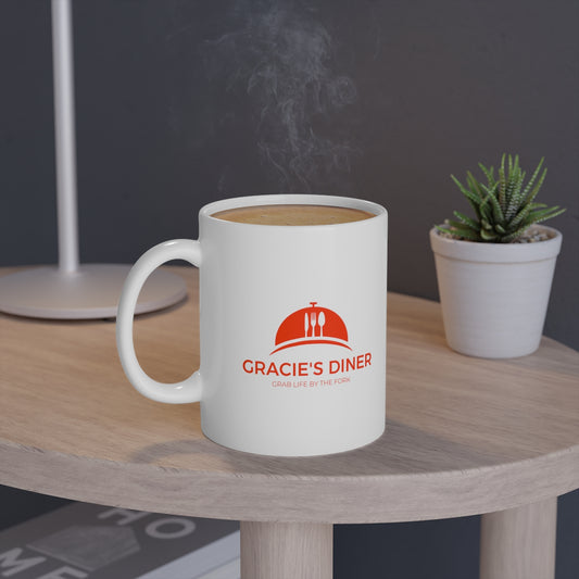 Gracie's Diner White Mug, 11oz